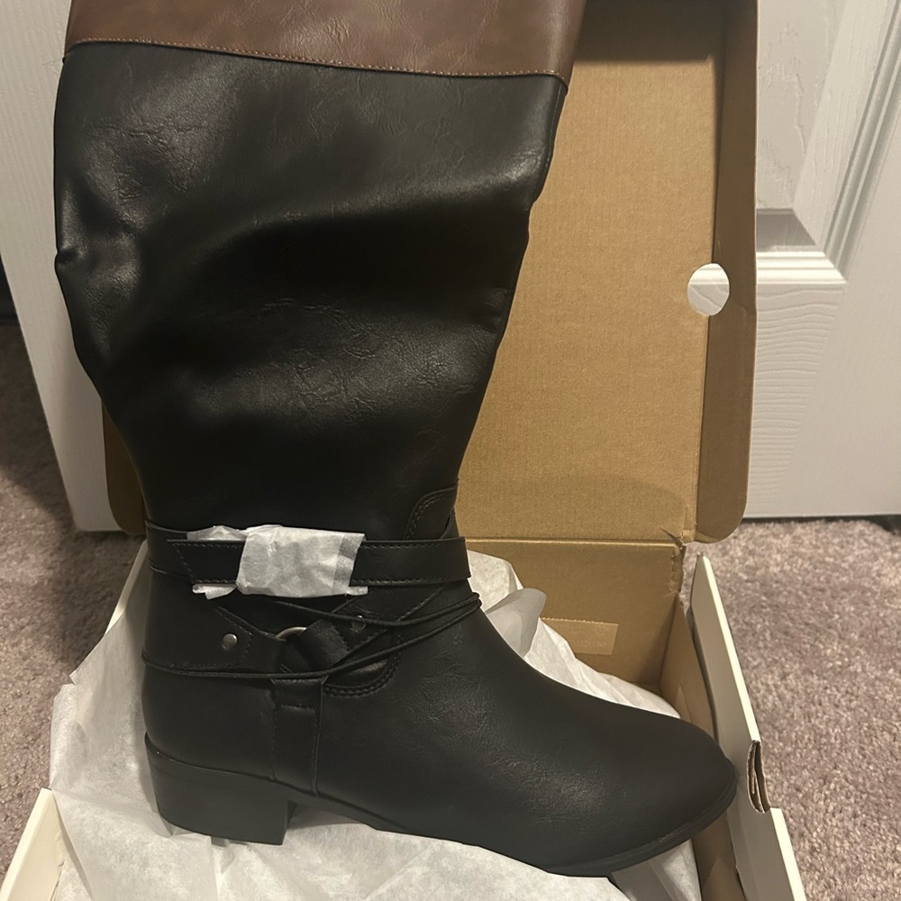 a.n.a Black and Cognac Boots